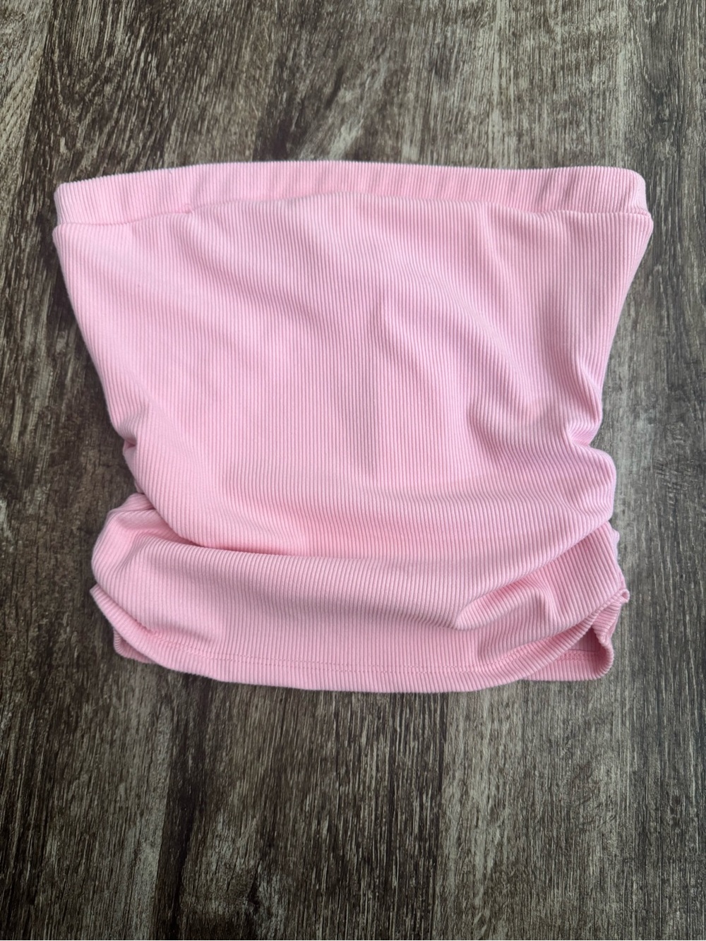 Women's Pink Ribbed Tube Crop Top